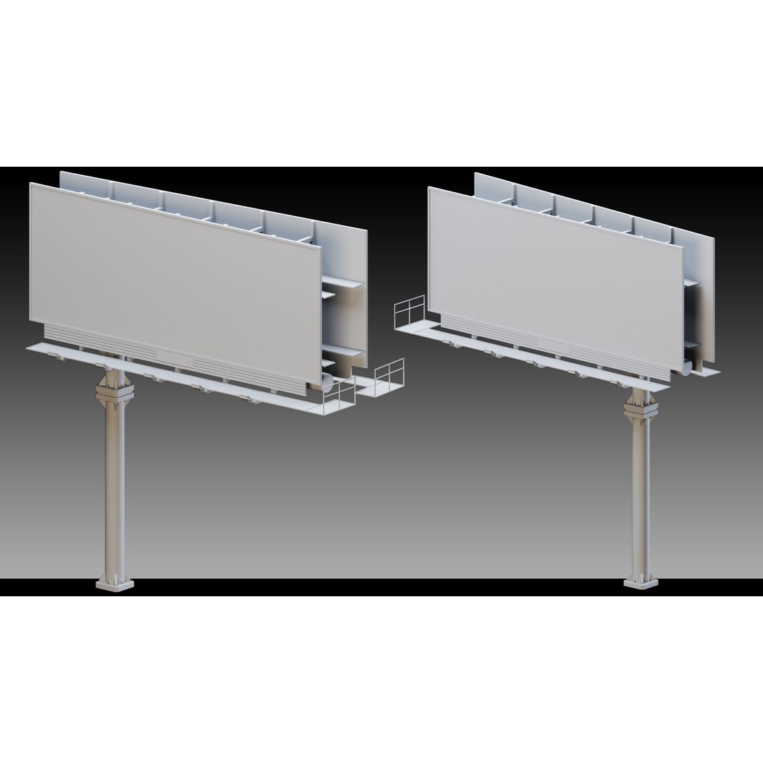 Billboard Props 3D Model – High Detail Polygon Mesh, FBX, OBJ - View 10