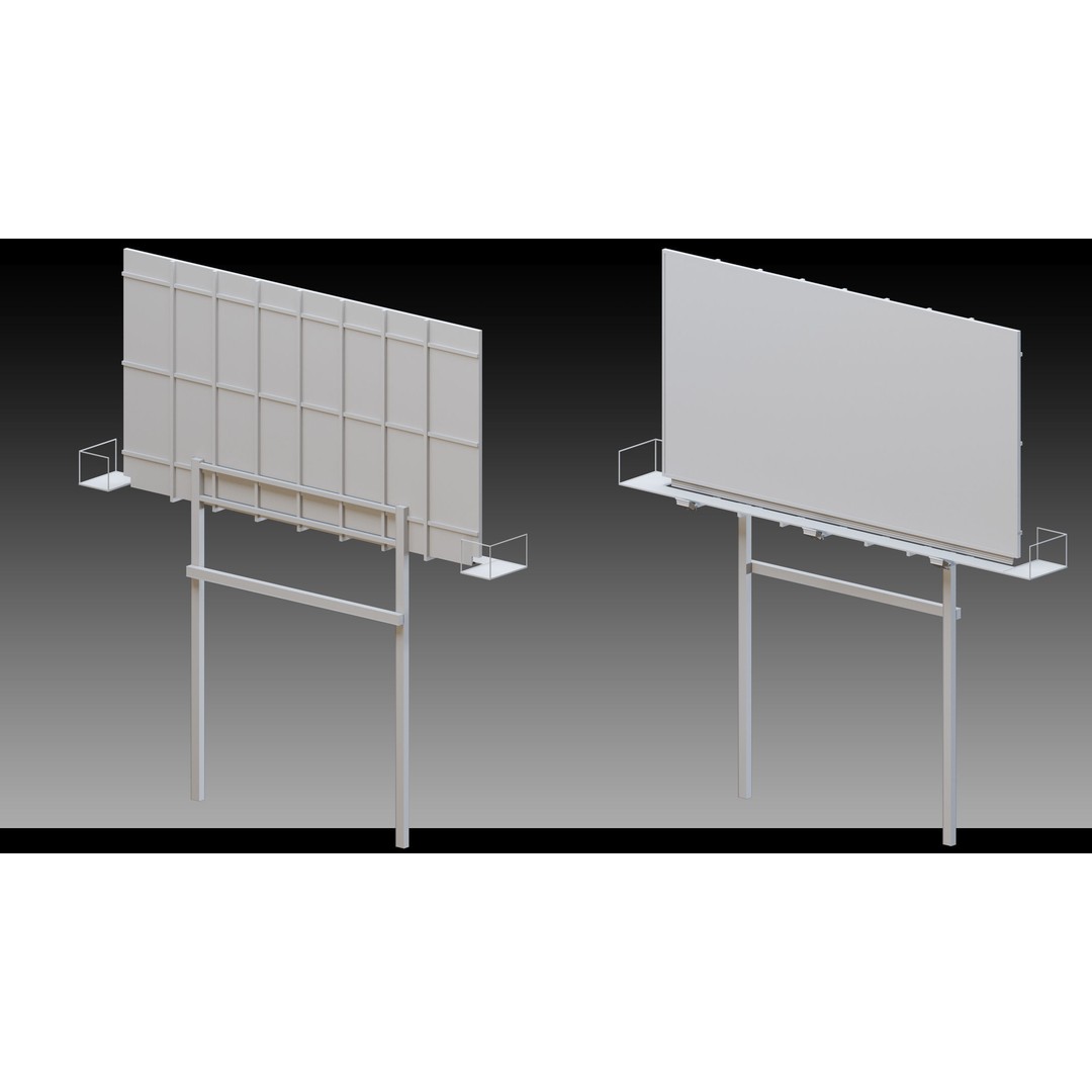Billboard Props 3D Model – High Detail Polygon Mesh, FBX, OBJ - View 11