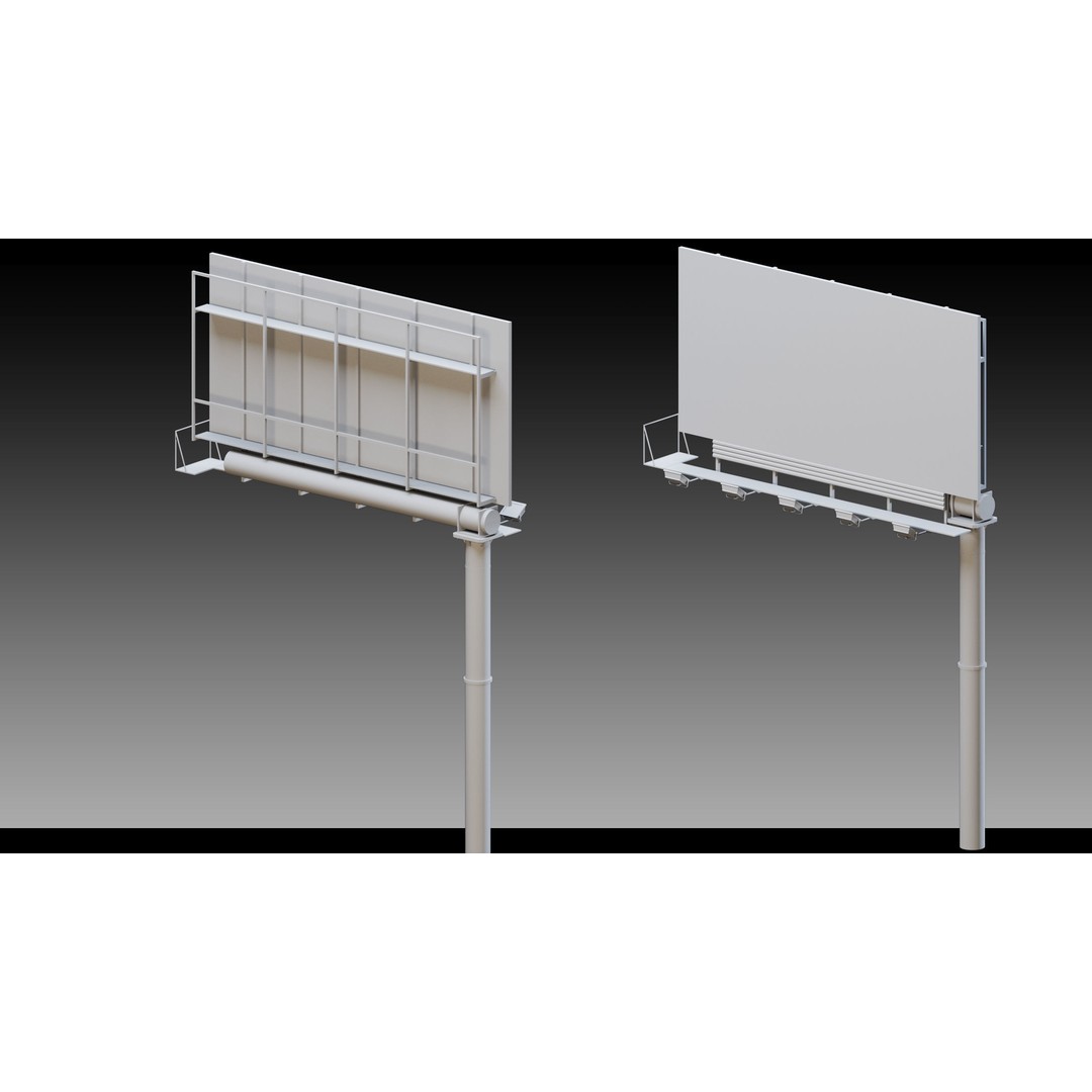Billboard Props 3D Model – High Detail Polygon Mesh, FBX, OBJ - View 12