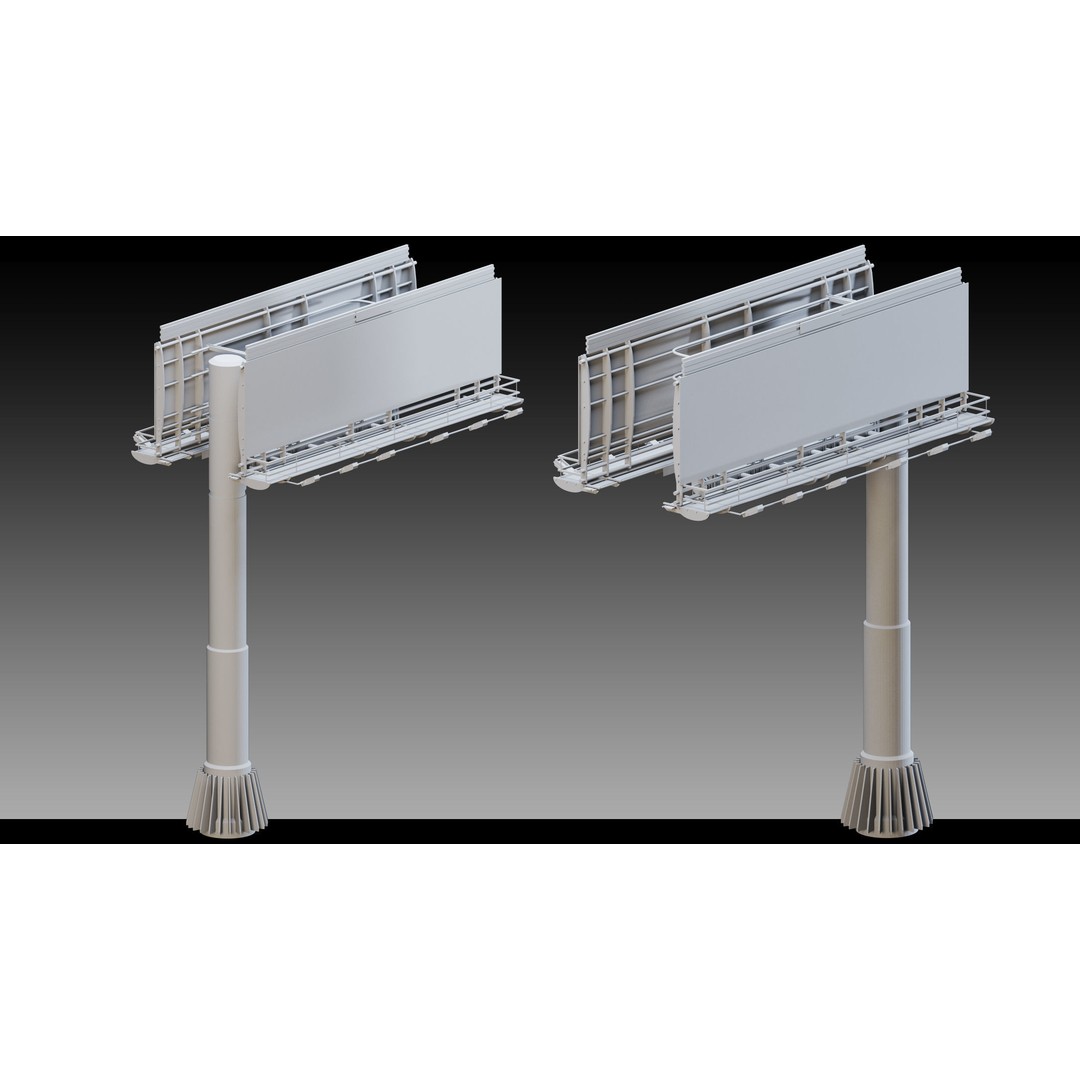 Billboard Props 3D Model – High Detail Polygon Mesh, FBX, OBJ - View 13