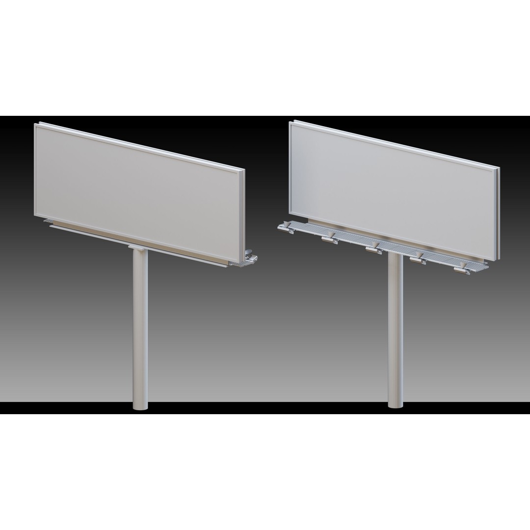 Billboard Props 3D Model – High Detail Polygon Mesh, FBX, OBJ - View 21