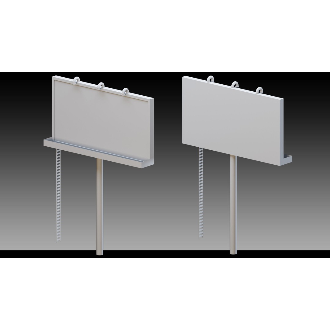 Billboard Props 3D Model – High Detail Polygon Mesh, FBX, OBJ - View 3