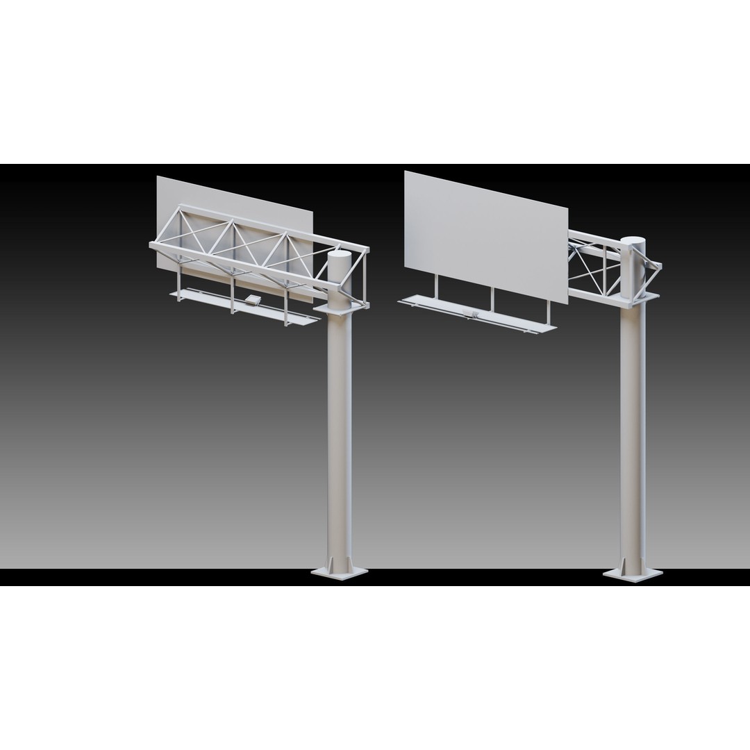 Billboard Props 3D Model – High Detail Polygon Mesh, FBX, OBJ - View 30