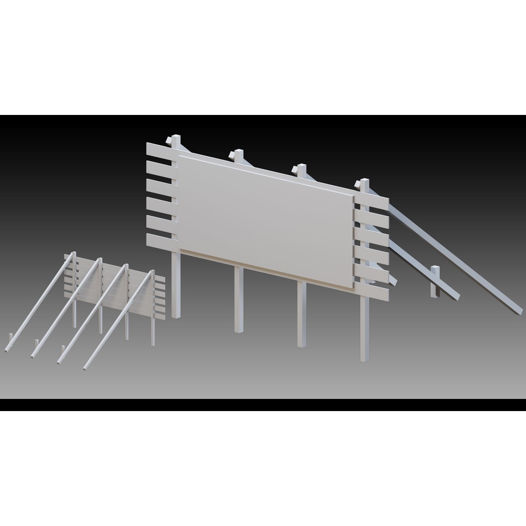 Billboard Props 3D Model – High Detail Polygon Mesh, FBX, OBJ - View 33