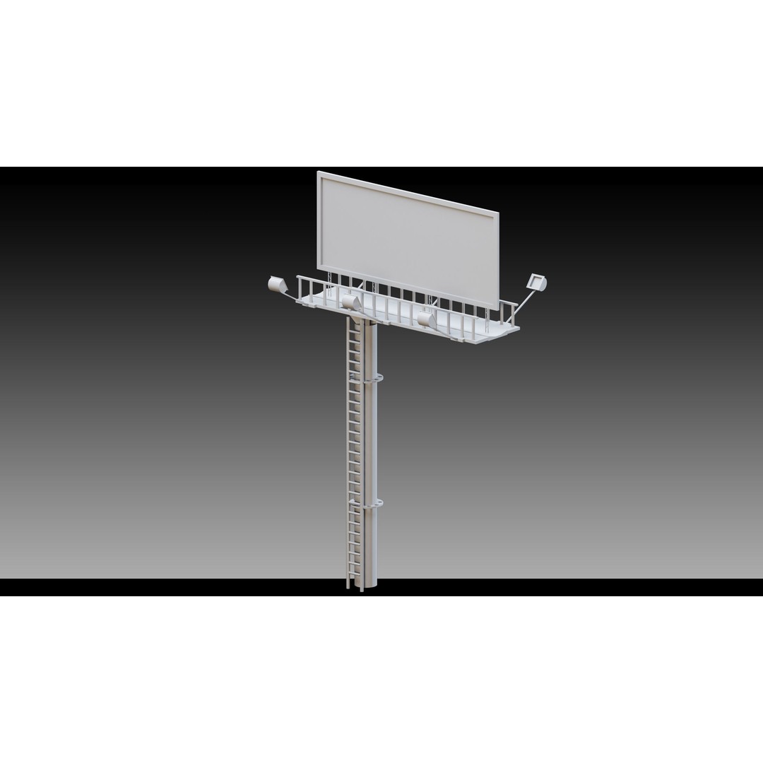 Billboard Props 3D Model – High Detail Polygon Mesh, FBX, OBJ - View 34