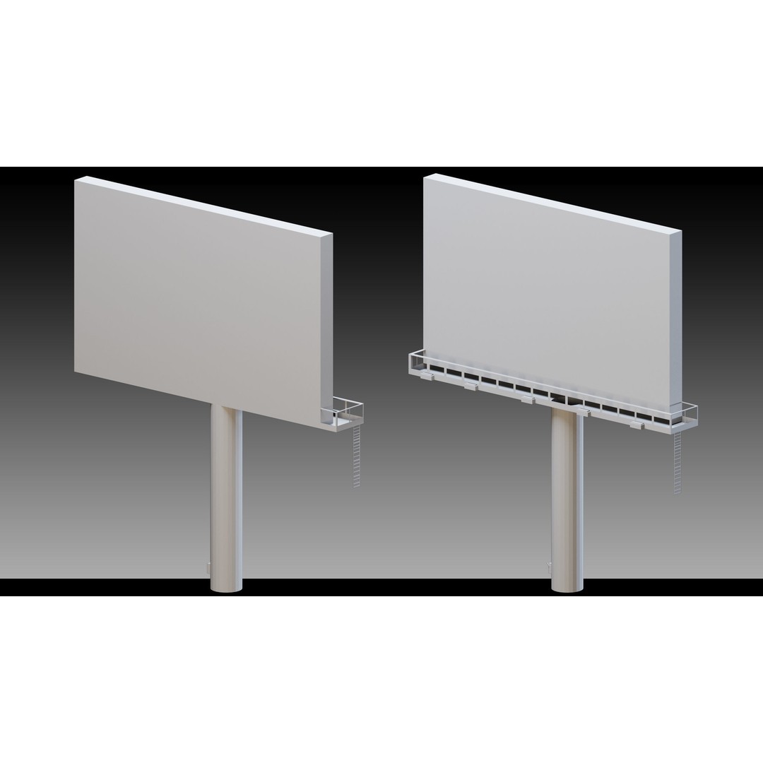 Billboard Props 3D Model – High Detail Polygon Mesh, FBX, OBJ - View 37