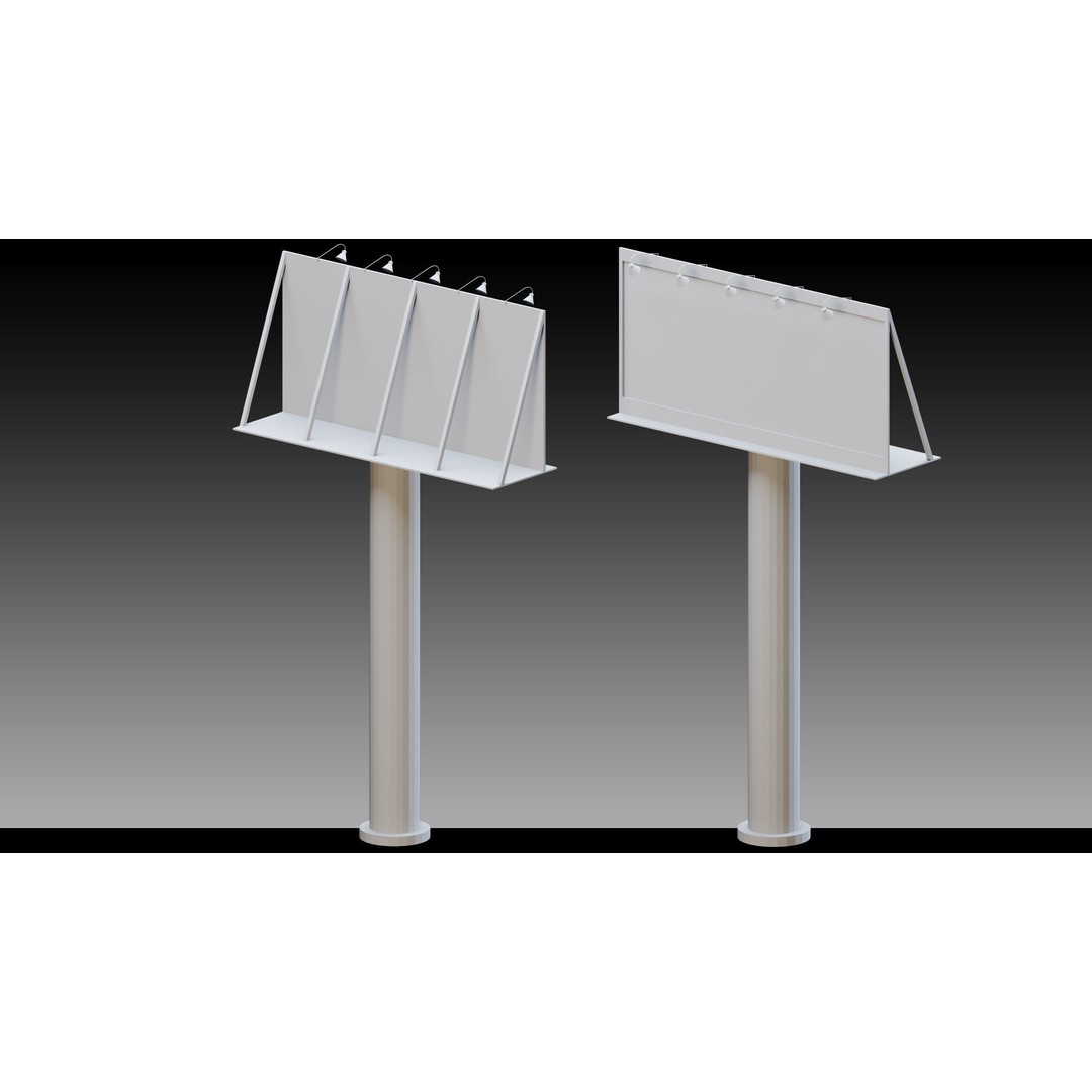 Billboard Props 3D Model – High Detail Polygon Mesh, FBX, OBJ - View 4