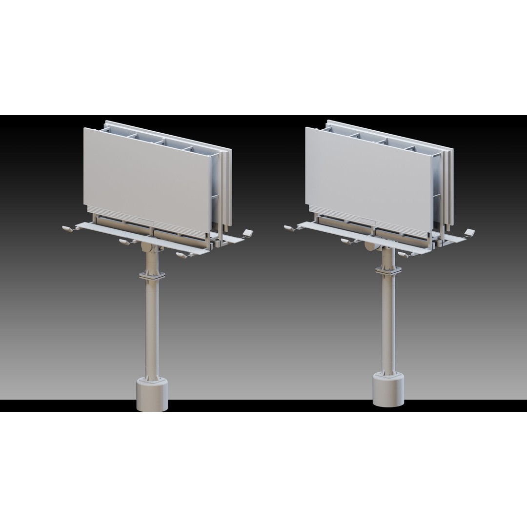 Billboard Props 3D Model – High Detail Polygon Mesh, FBX, OBJ - View 40