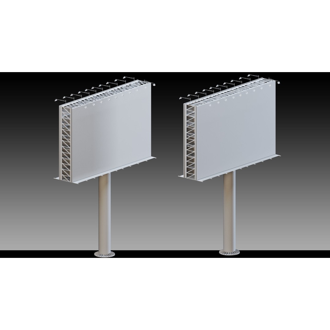 Billboard Props 3D Model – High Detail Polygon Mesh, FBX, OBJ - View 42