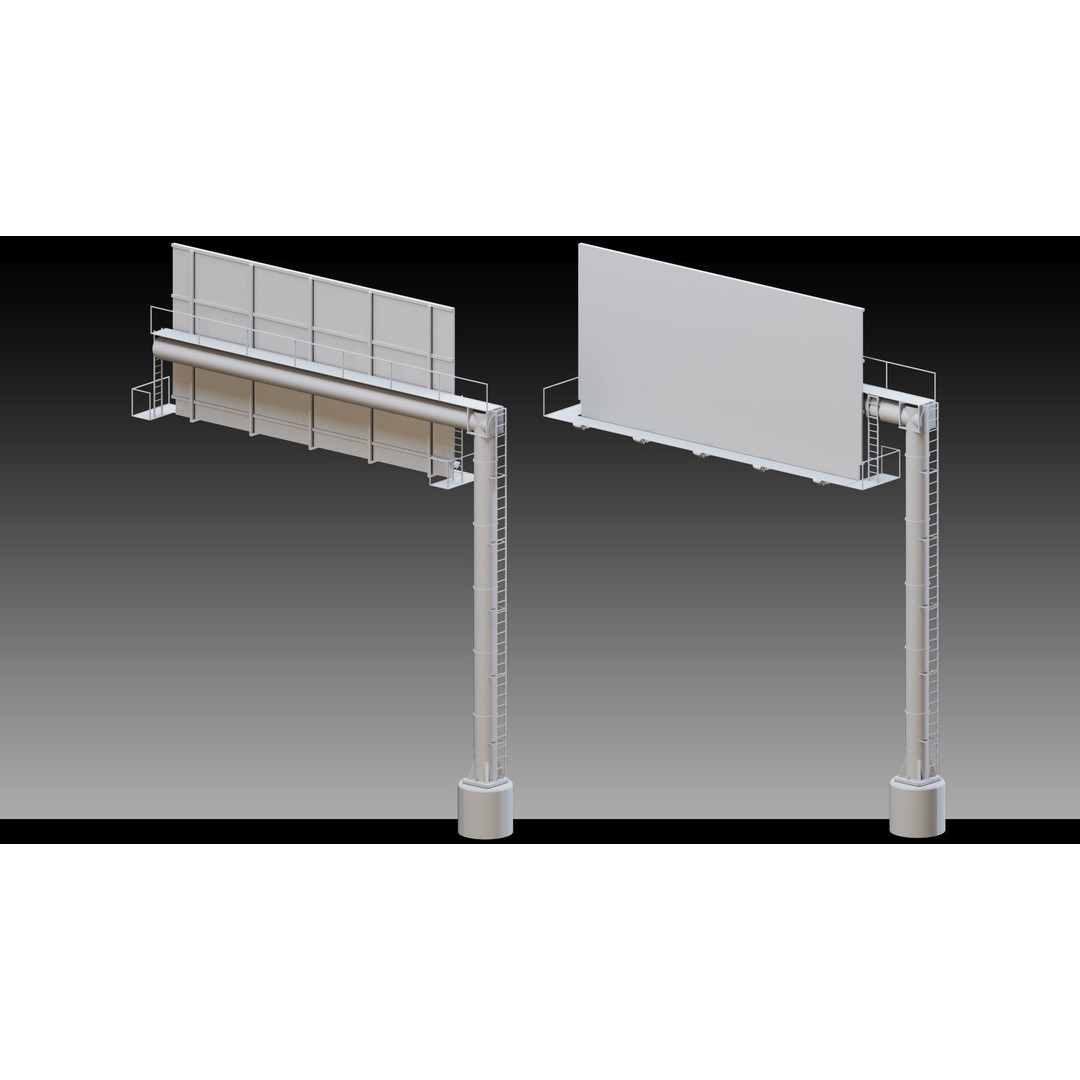 Billboard Props 3D Model – High Detail Polygon Mesh, FBX, OBJ - View 6