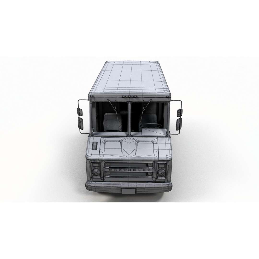 Panel Van 3D Model – Low Poly Game Ready Vehicle with PBR Textures - View 23