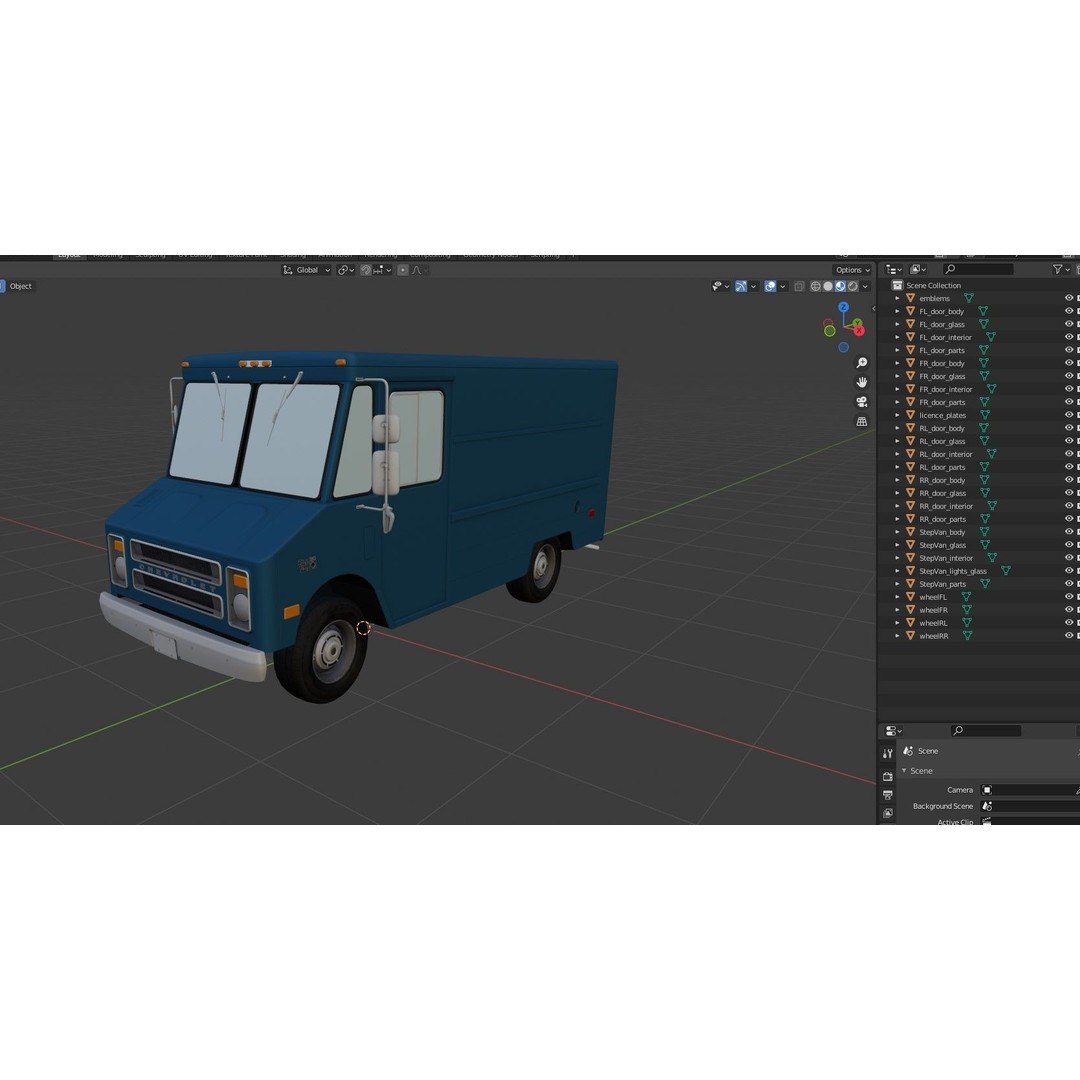 Panel Van 3D Model – Low Poly Game Ready Vehicle with PBR Textures - View 26