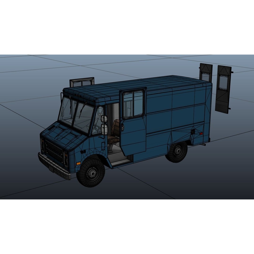 Panel Van 3D Model – Low Poly Game Ready Vehicle with PBR Textures - View 27