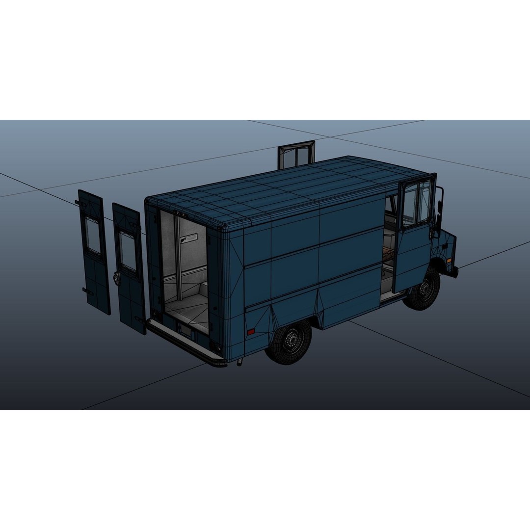 Panel Van 3D Model – Low Poly Game Ready Vehicle with PBR Textures - View 28