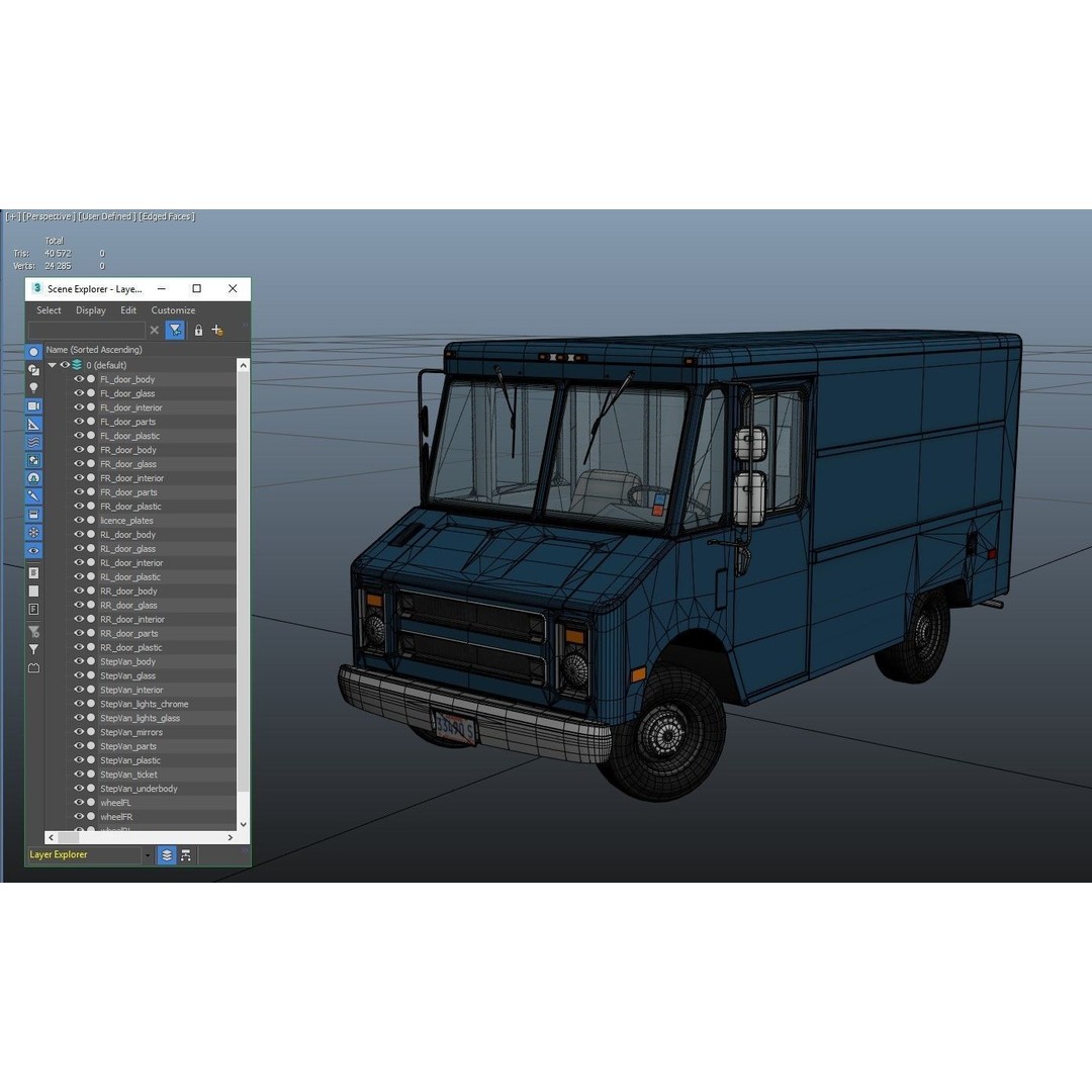 Panel Van 3D Model – Low Poly Game Ready Vehicle with PBR Textures - View 29