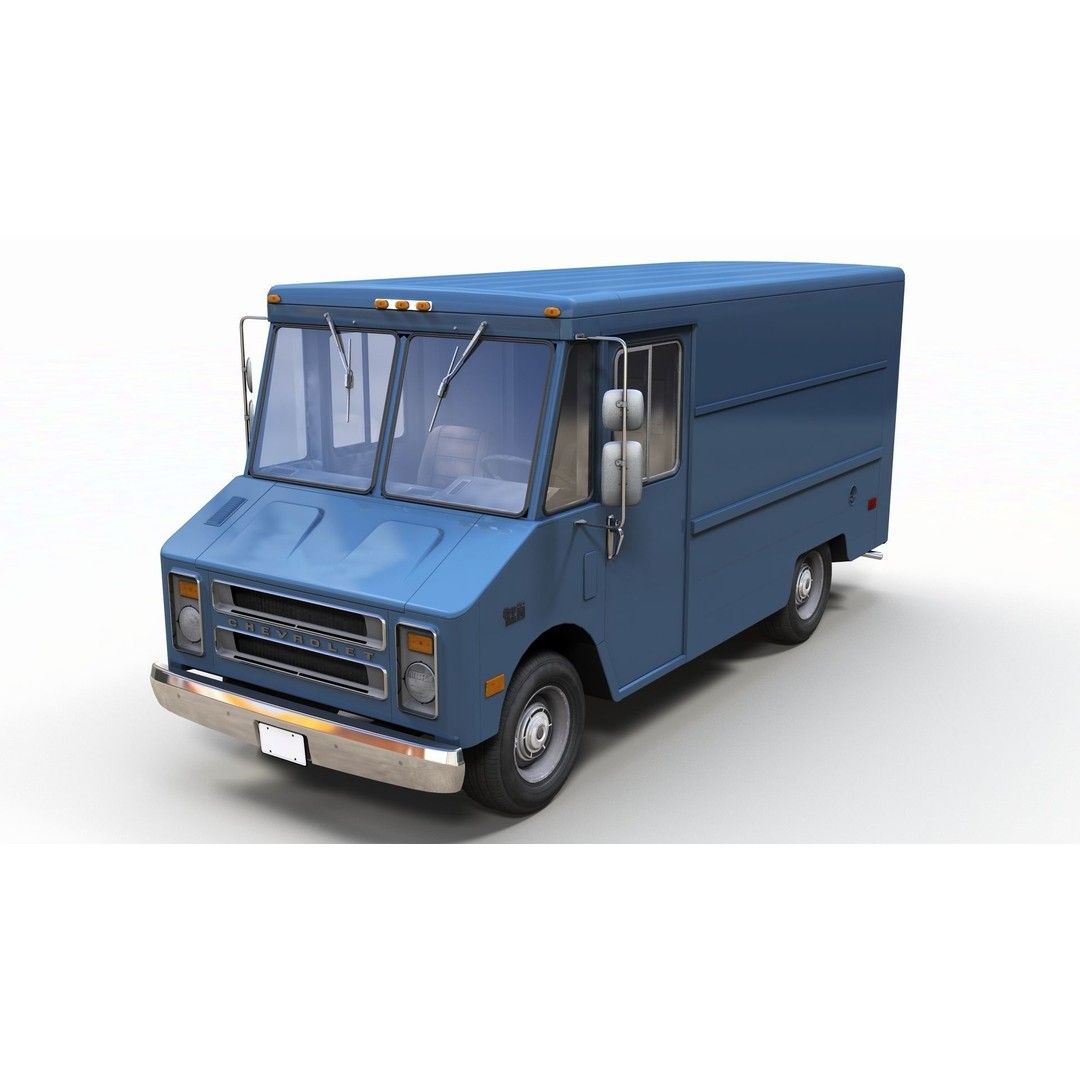Panel Van 3D Model – Low Poly Game Ready Vehicle with PBR Textures - View 3