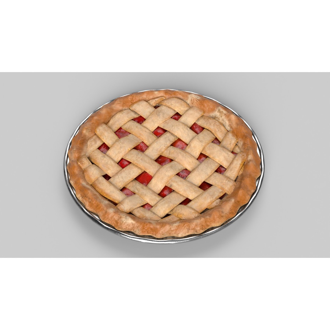 Cherry Pie 3D Model – Realistic PBR Game Asset, FBX - View 3