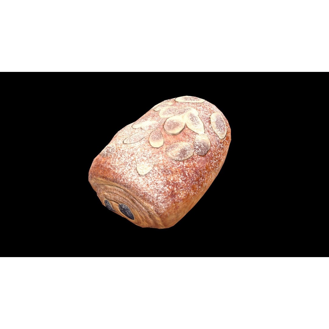 Almond Chocolatine 3D Model – Low Poly PBR Game Asset, FBX - View 4
