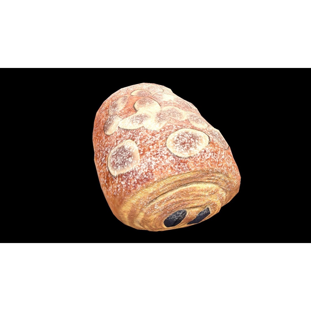 Almond Chocolatine 3D Model – Low Poly PBR Game Asset, FBX - View 6
