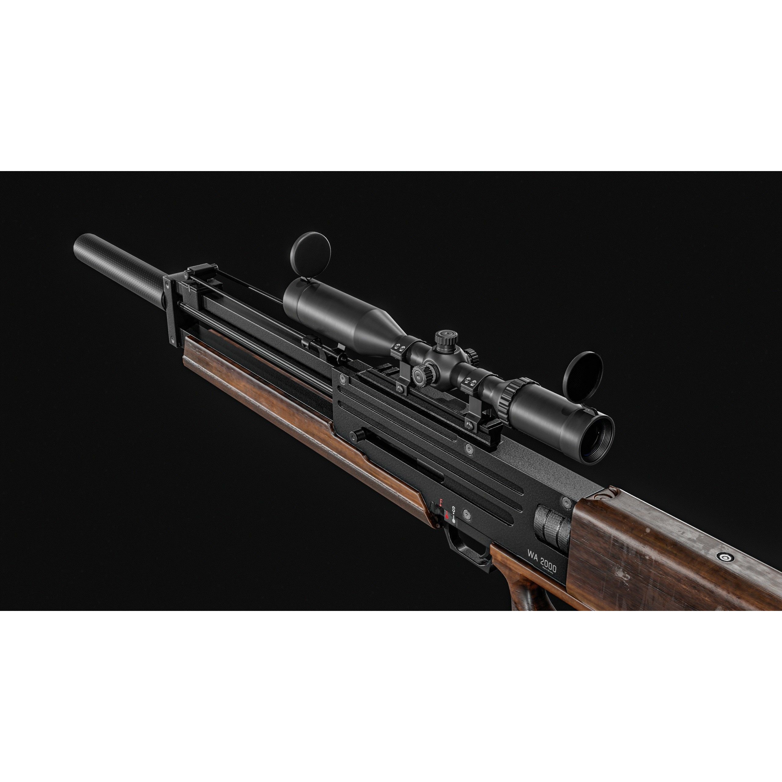 WA 2000 Sniper Rifle - Low-Poly Game-Ready 3D Model - View 15