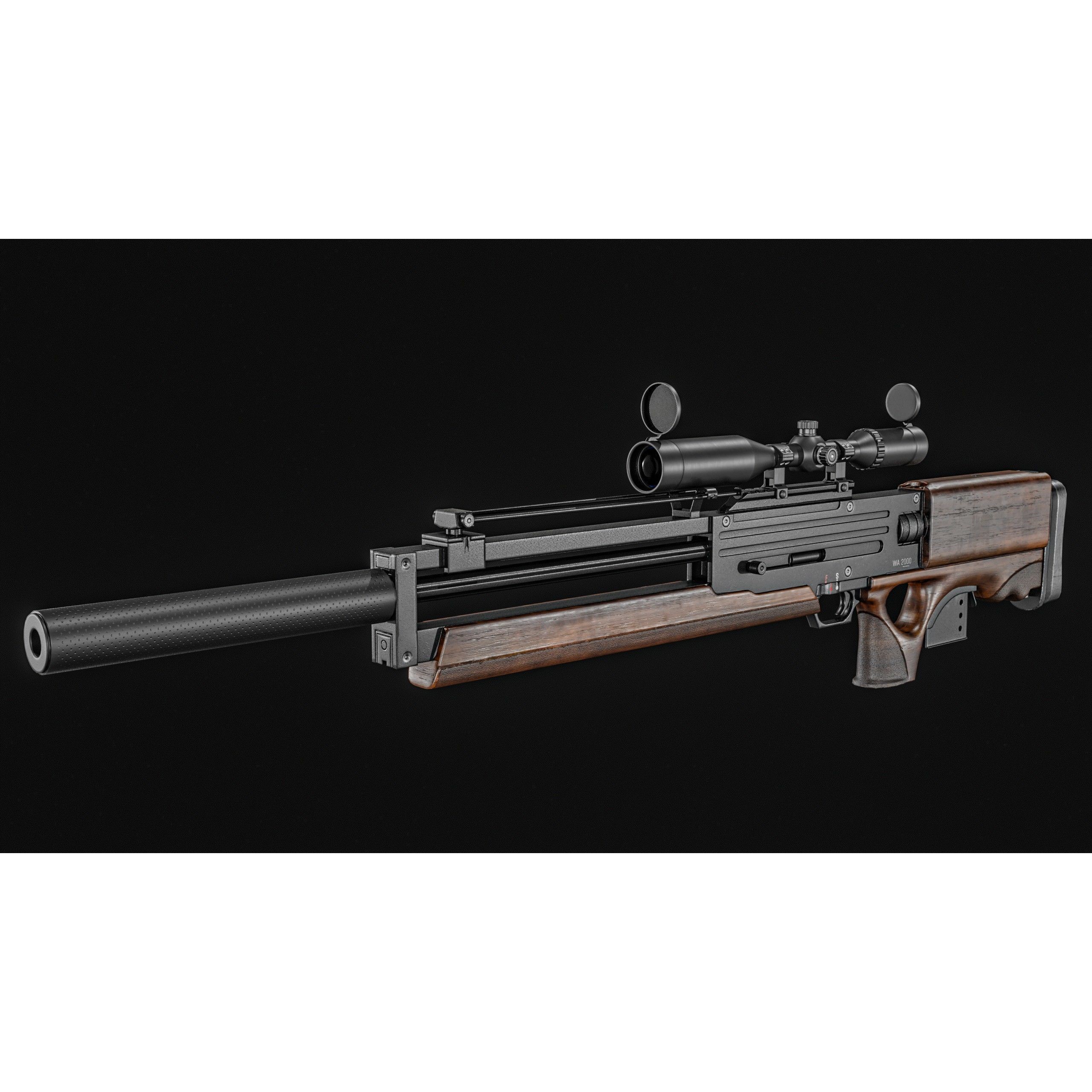 WA 2000 Sniper Rifle - Low-Poly Game-Ready 3D Model - View 16