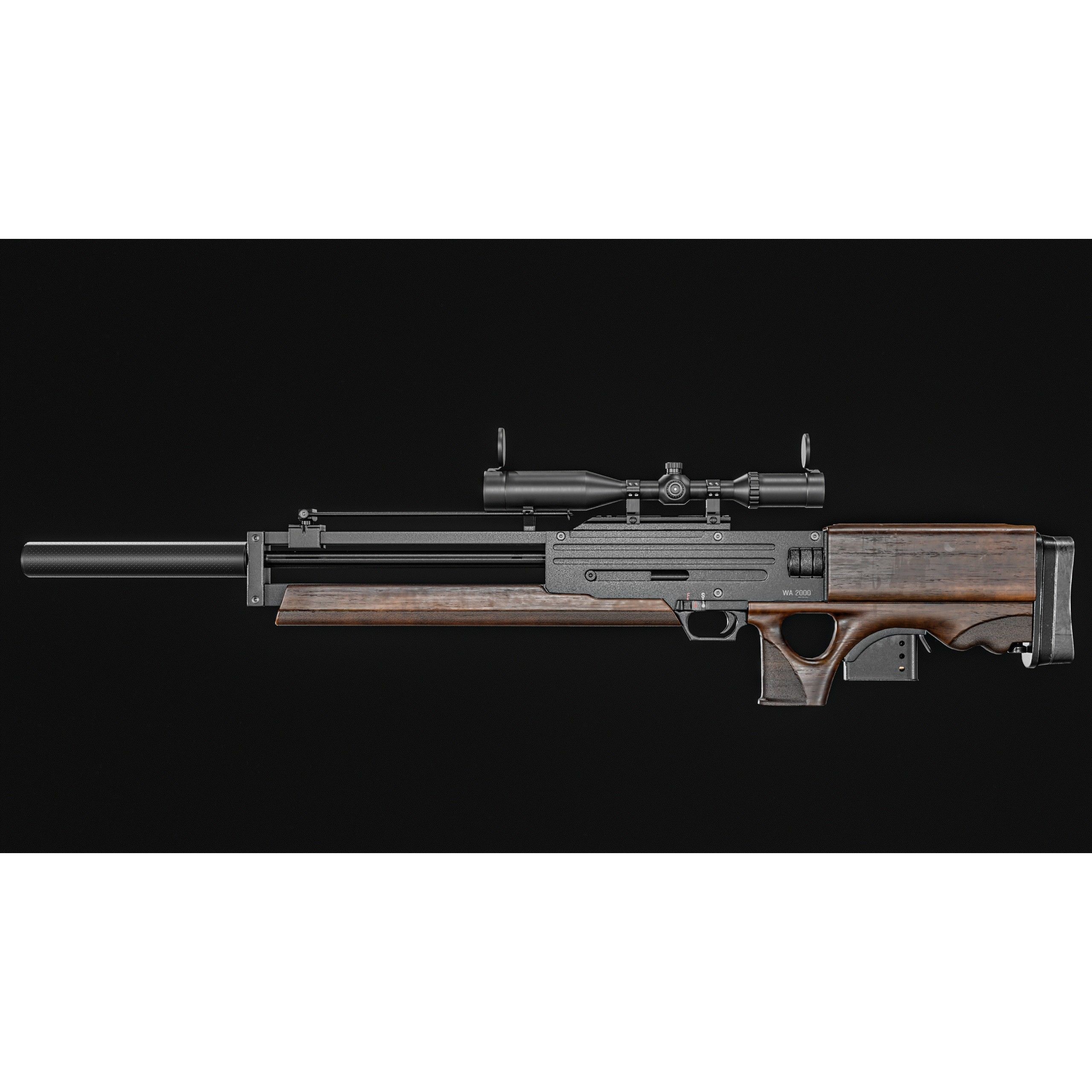 WA 2000 Sniper Rifle - Low-Poly Game-Ready 3D Model - View 17