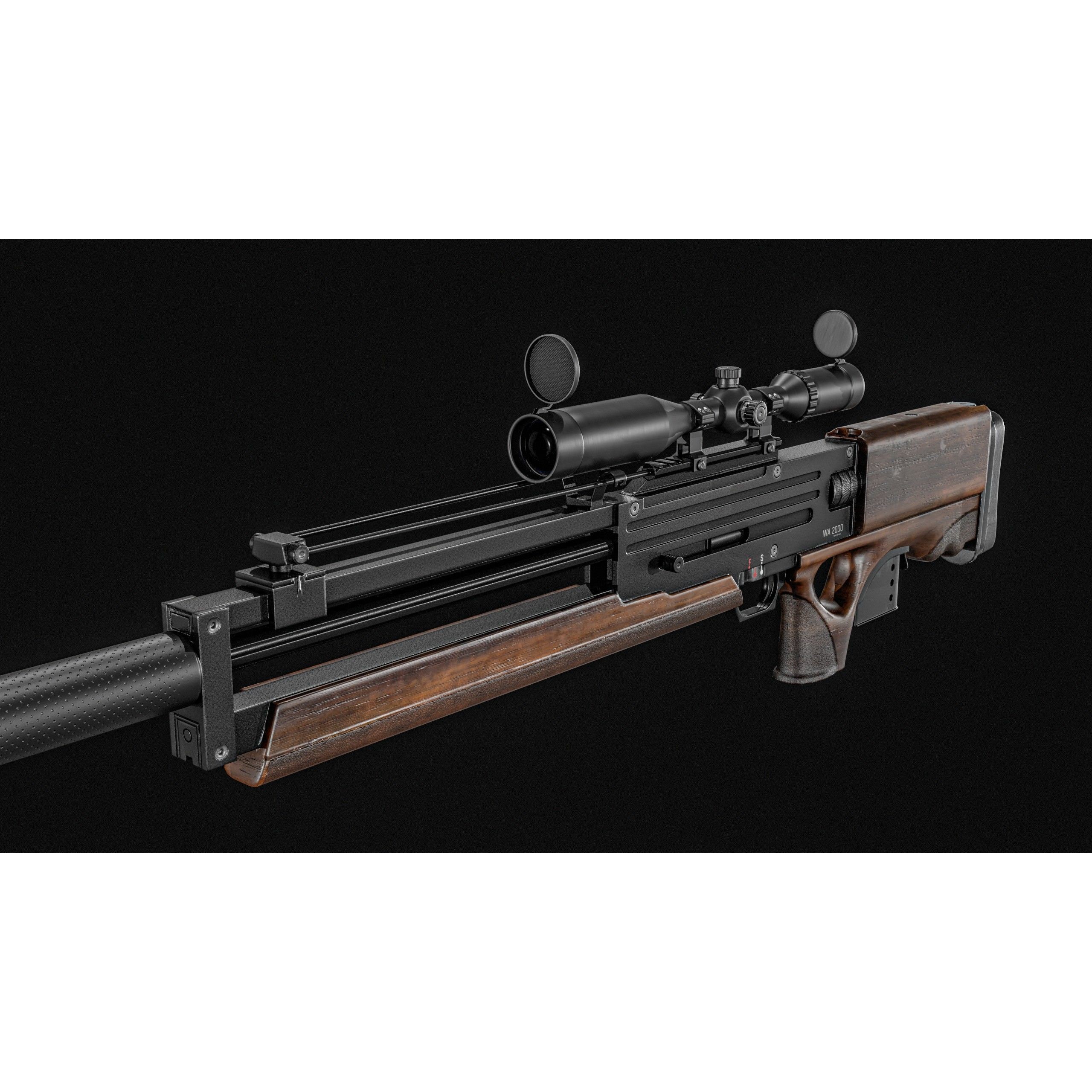 WA 2000 Sniper Rifle - Low-Poly Game-Ready 3D Model - View 20
