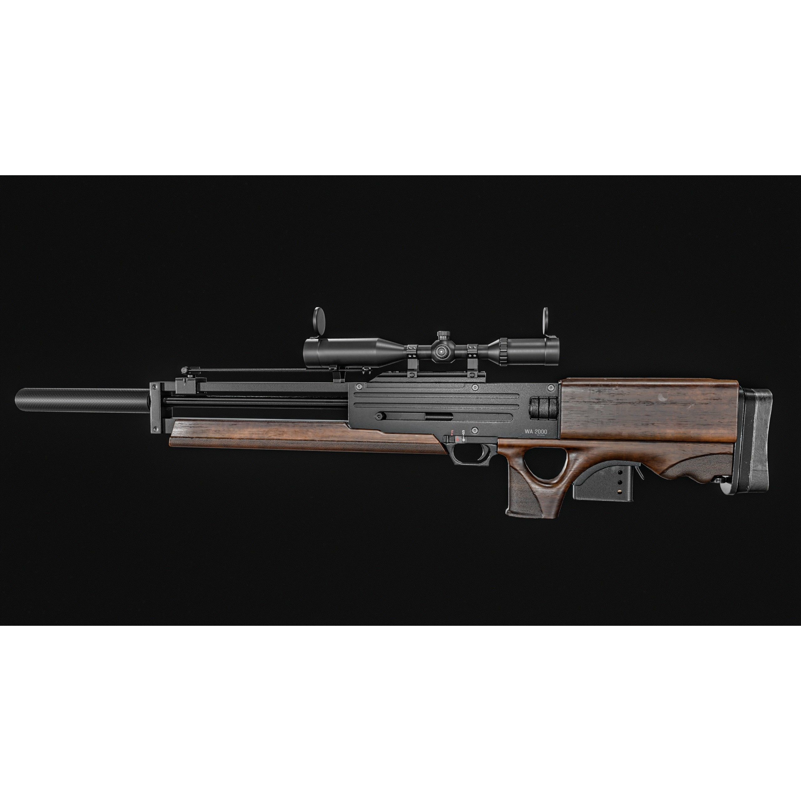 WA 2000 Sniper Rifle - Low-Poly Game-Ready 3D Model - View 22