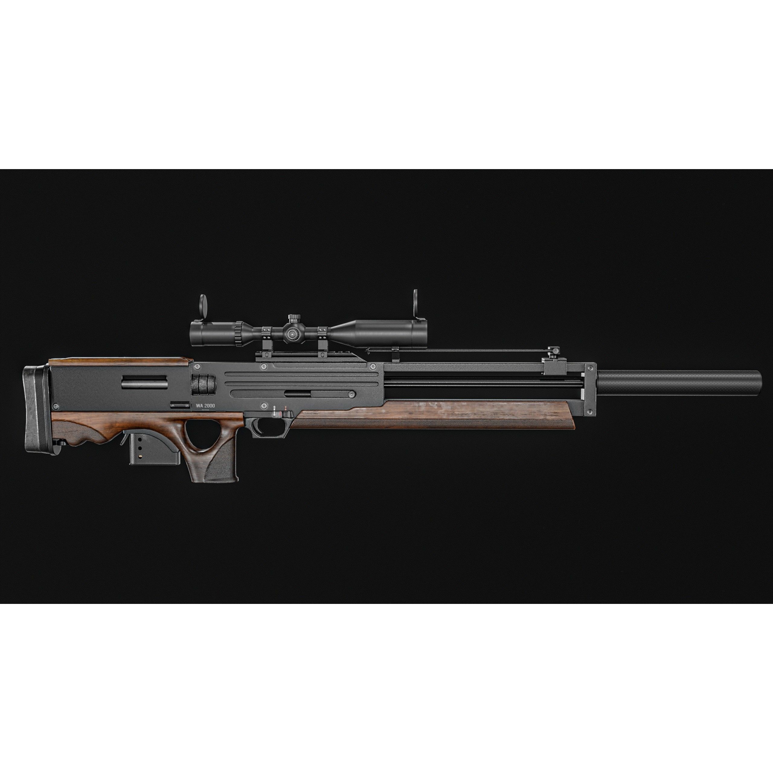 WA 2000 Sniper Rifle - Low-Poly Game-Ready 3D Model - View 23