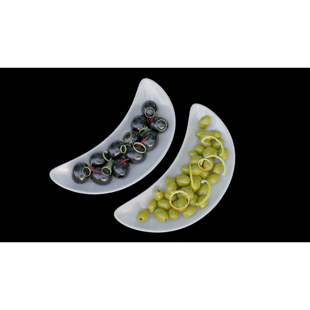 Olives 3D Model – Realistic Porcelain Plates with PBR Textures