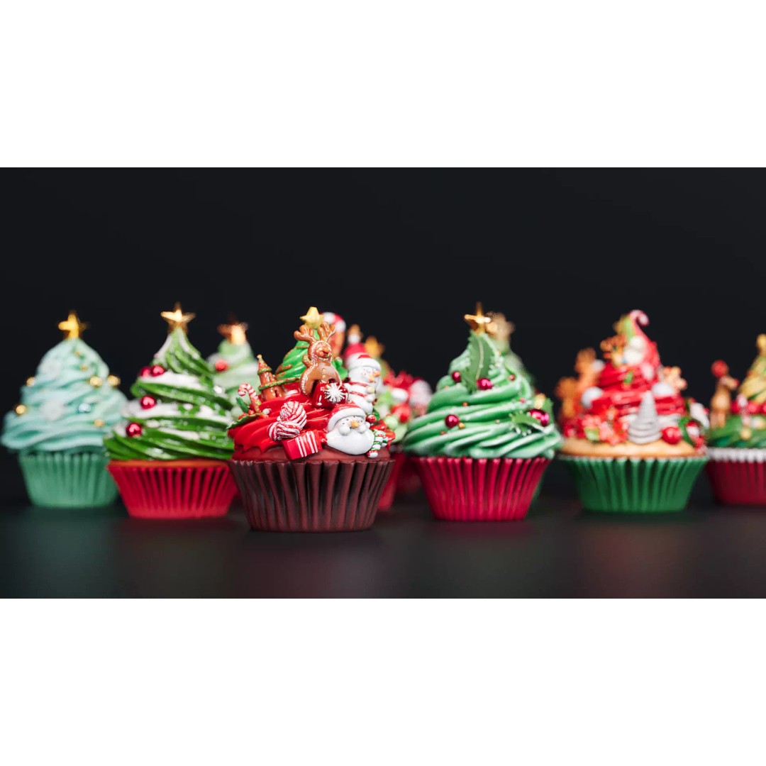Christmas Cupcake 3D Model – PBR Textured Game Asset, FBX, Blender - View 4