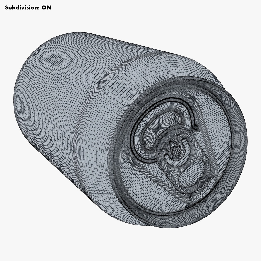 Aluminum Standard Can 330ml 3D Model – PBR Textured, Game-Ready Formats - View 25