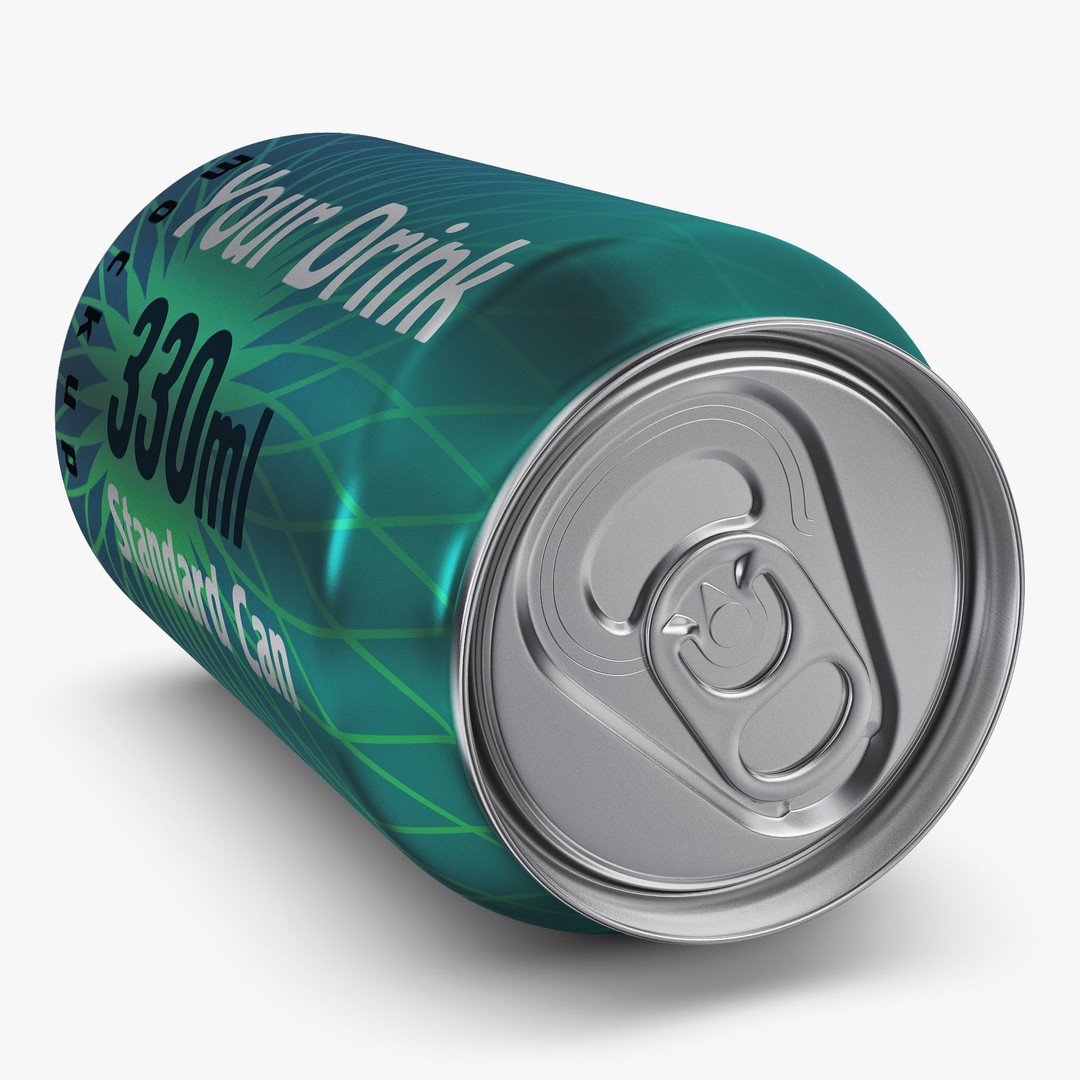 Aluminum Standard Can 330ml 3D Model – PBR Textured, Game-Ready Formats - View 9