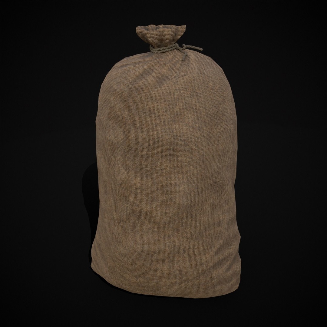 Burlap Sacks of Red Apples 3D Model – Low Poly PBR Asset, FBX, OBJ - View 8