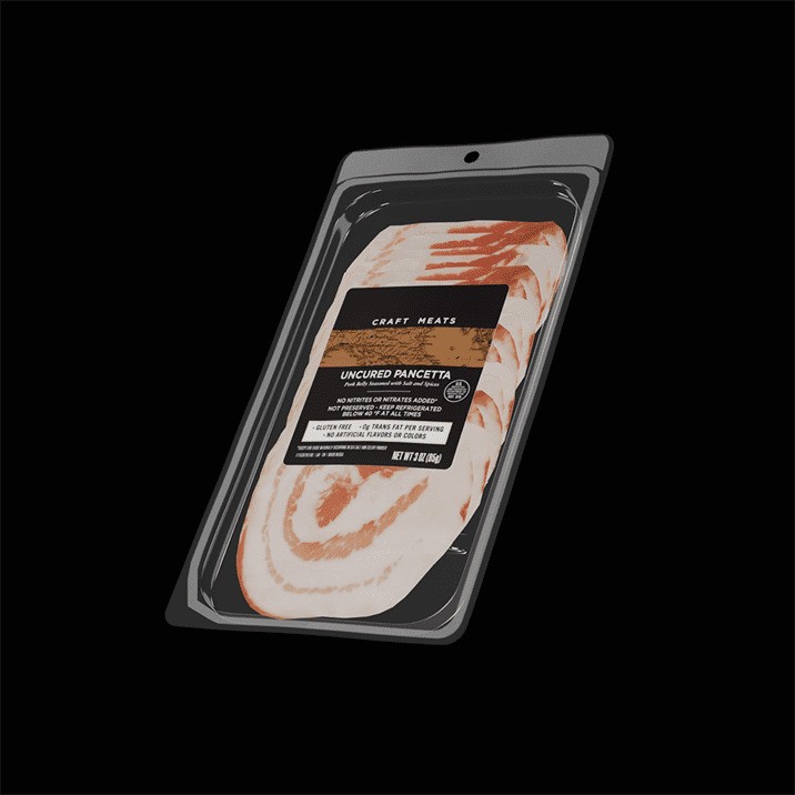 Uncured Pancetta 3D Model – Photorealistic PBR Asset, FBX - View 4
