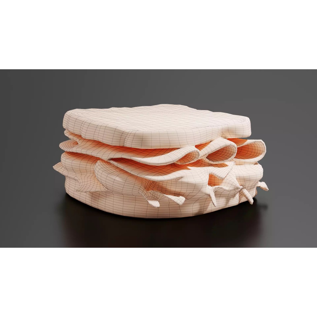 Sandwich 3D Model – Low Poly PBR Model for Games & Printing - View 13