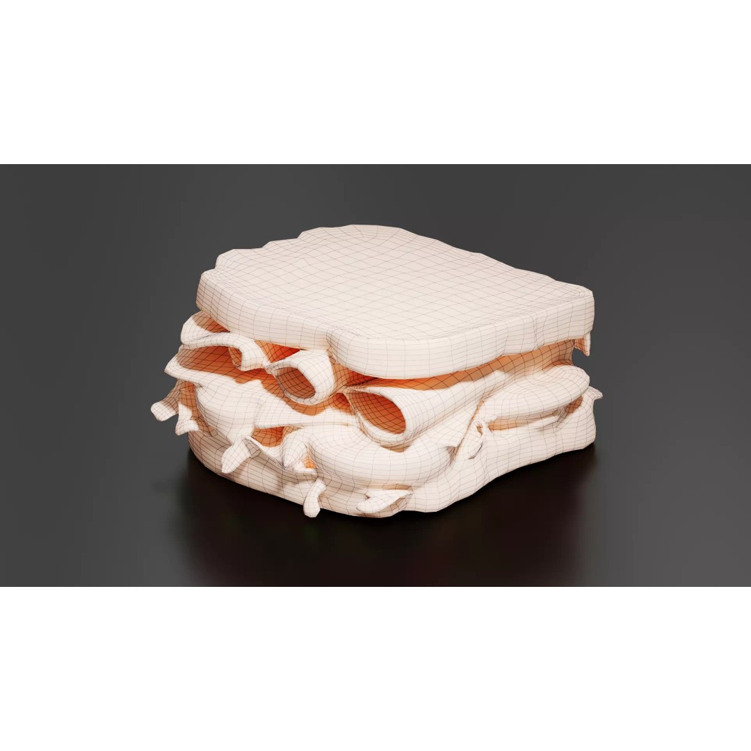 Sandwich 3D Model – Low Poly PBR Model for Games & Printing - View 14