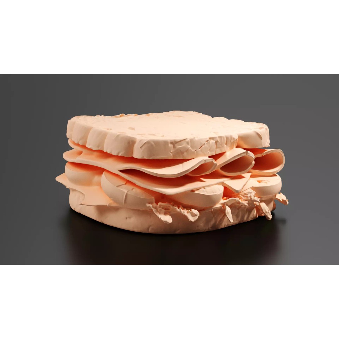 Sandwich 3D Model – Low Poly PBR Model for Games & Printing - View 8
