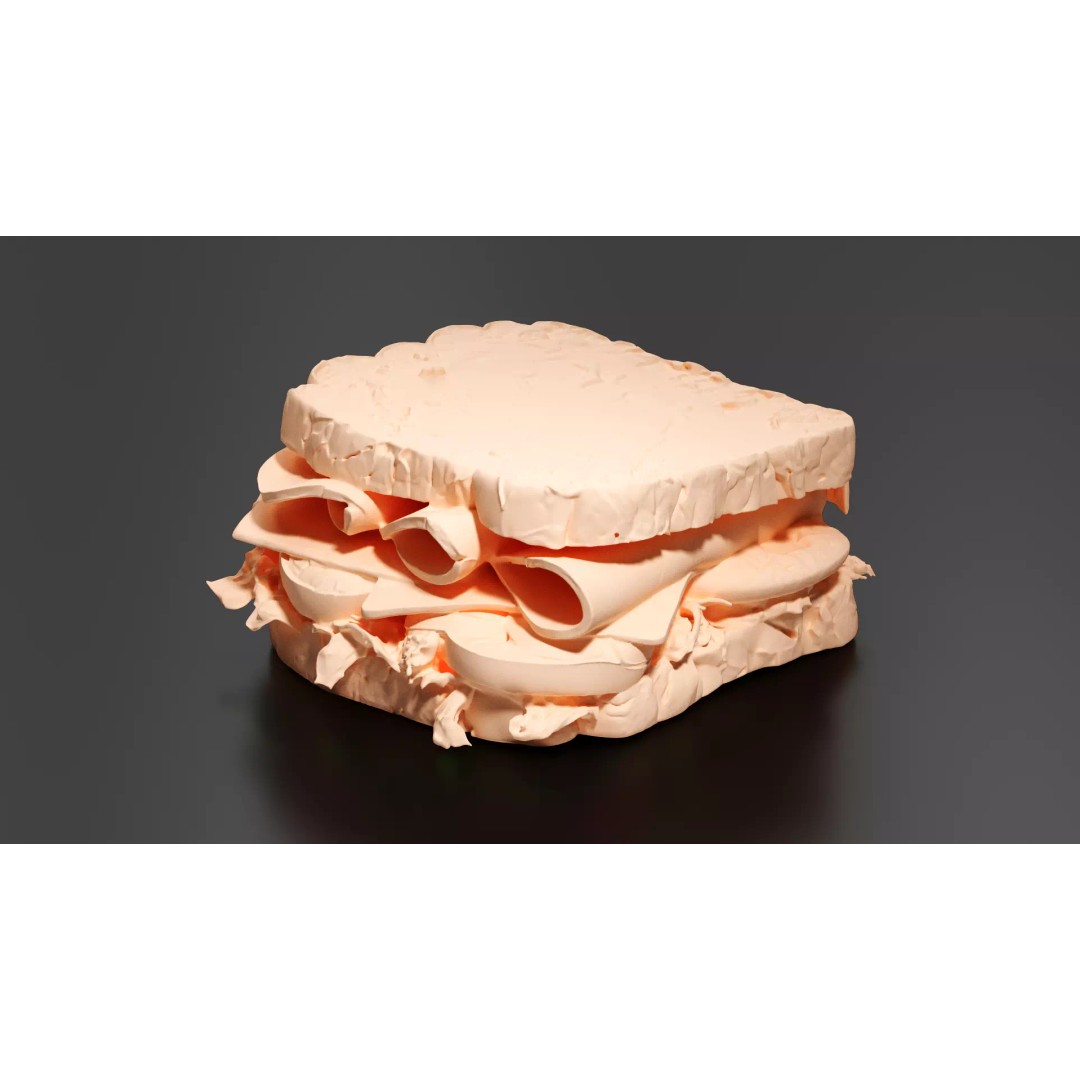 Sandwich 3D Model – Low Poly PBR Model for Games & Printing - View 9