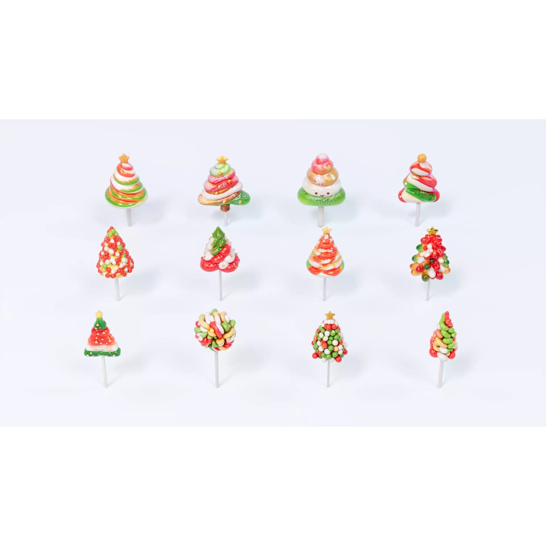 Christmas Tree Lollipop 3D Model – PBR Textured, Multiple Formats - View 2