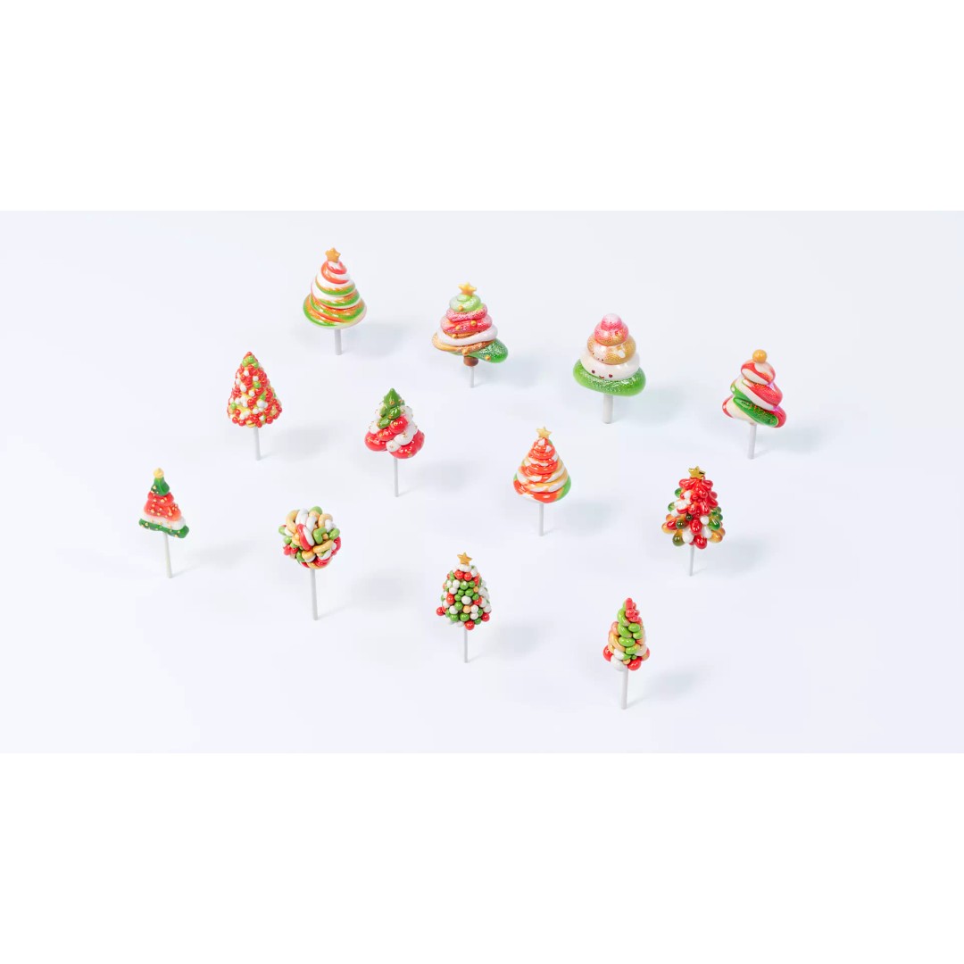 Christmas Tree Lollipop 3D Model – PBR Textured, Multiple Formats - View 3