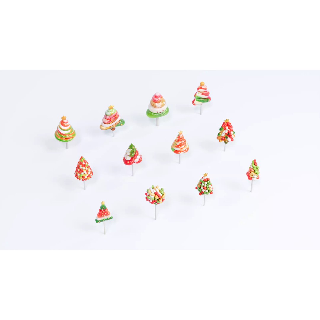 Christmas Tree Lollipop 3D Model – PBR Textured, Multiple Formats - View 4