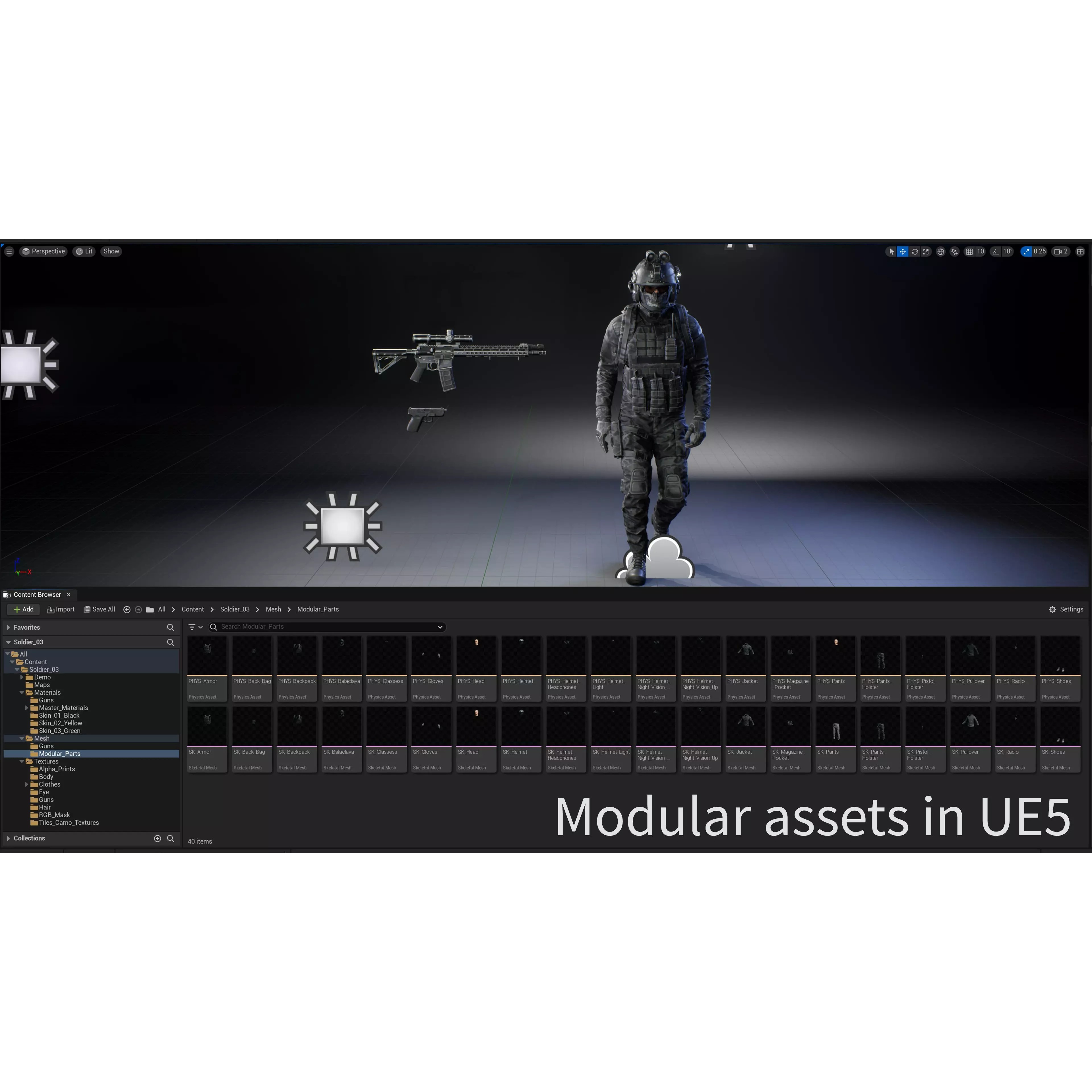 Modular Tactical Soldier - Low-Poly Game-Ready 3D Model