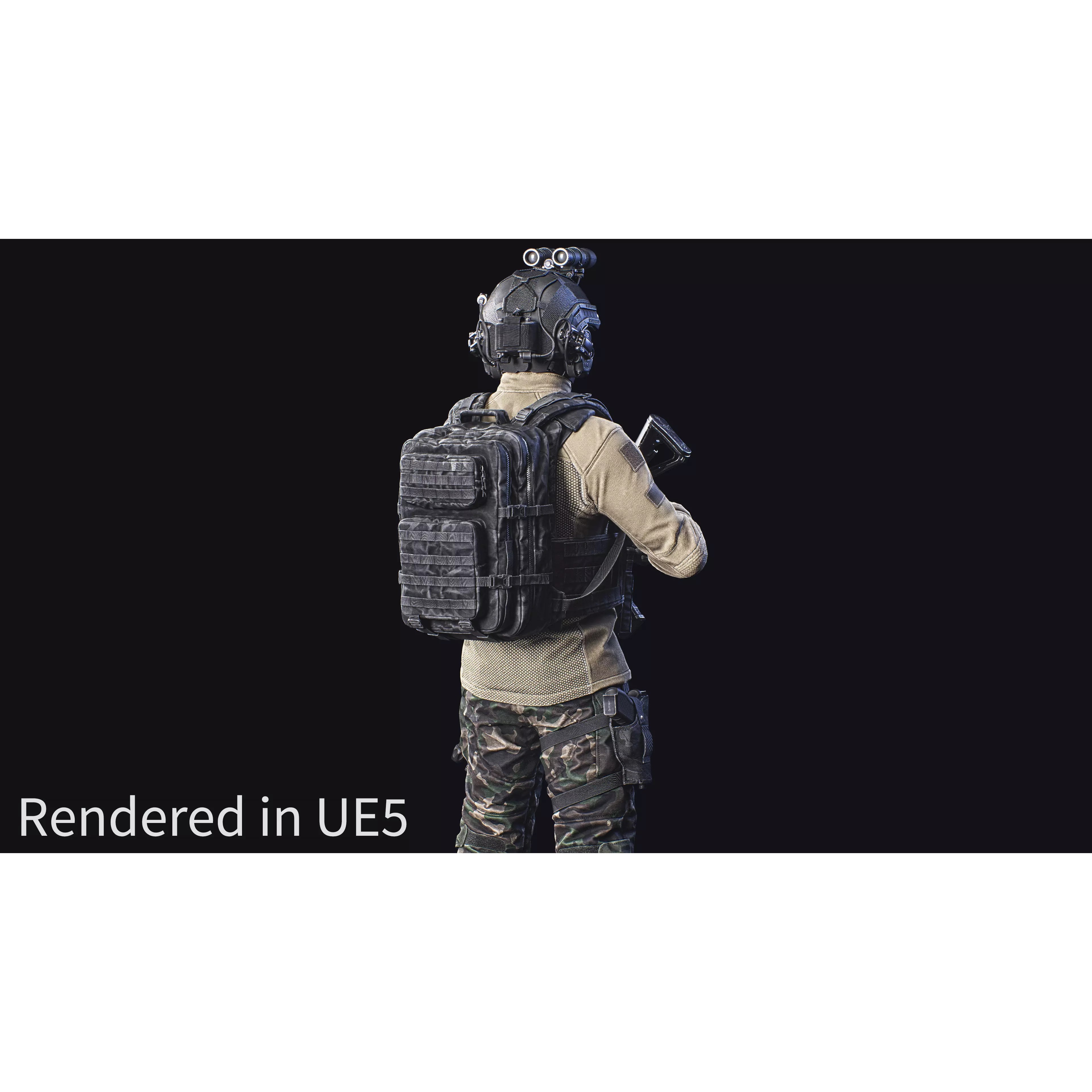 Modular Tactical Soldier - Low-Poly Game-Ready 3D Model - View 10
