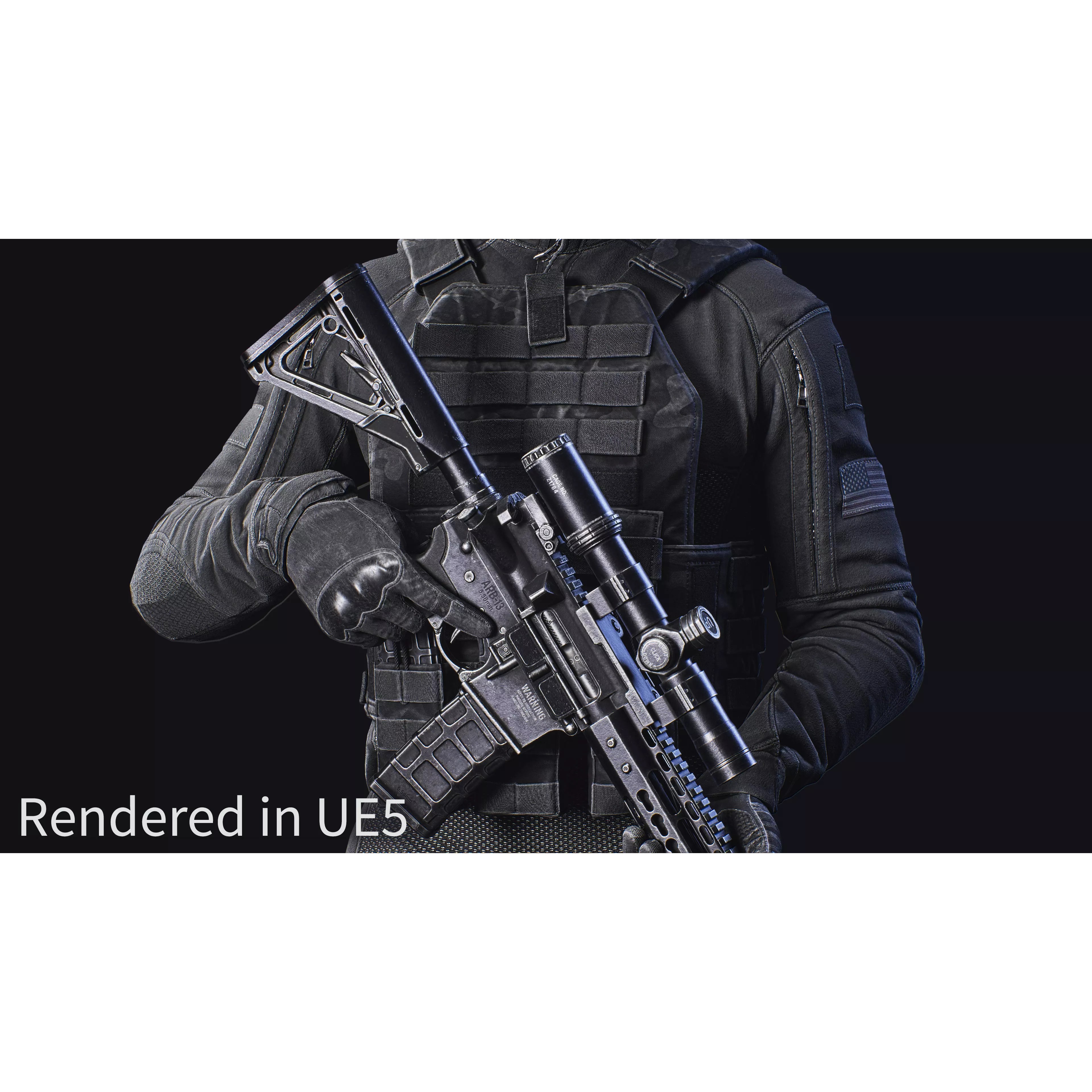 Modular Tactical Soldier - Low-Poly Game-Ready 3D Model - View 4