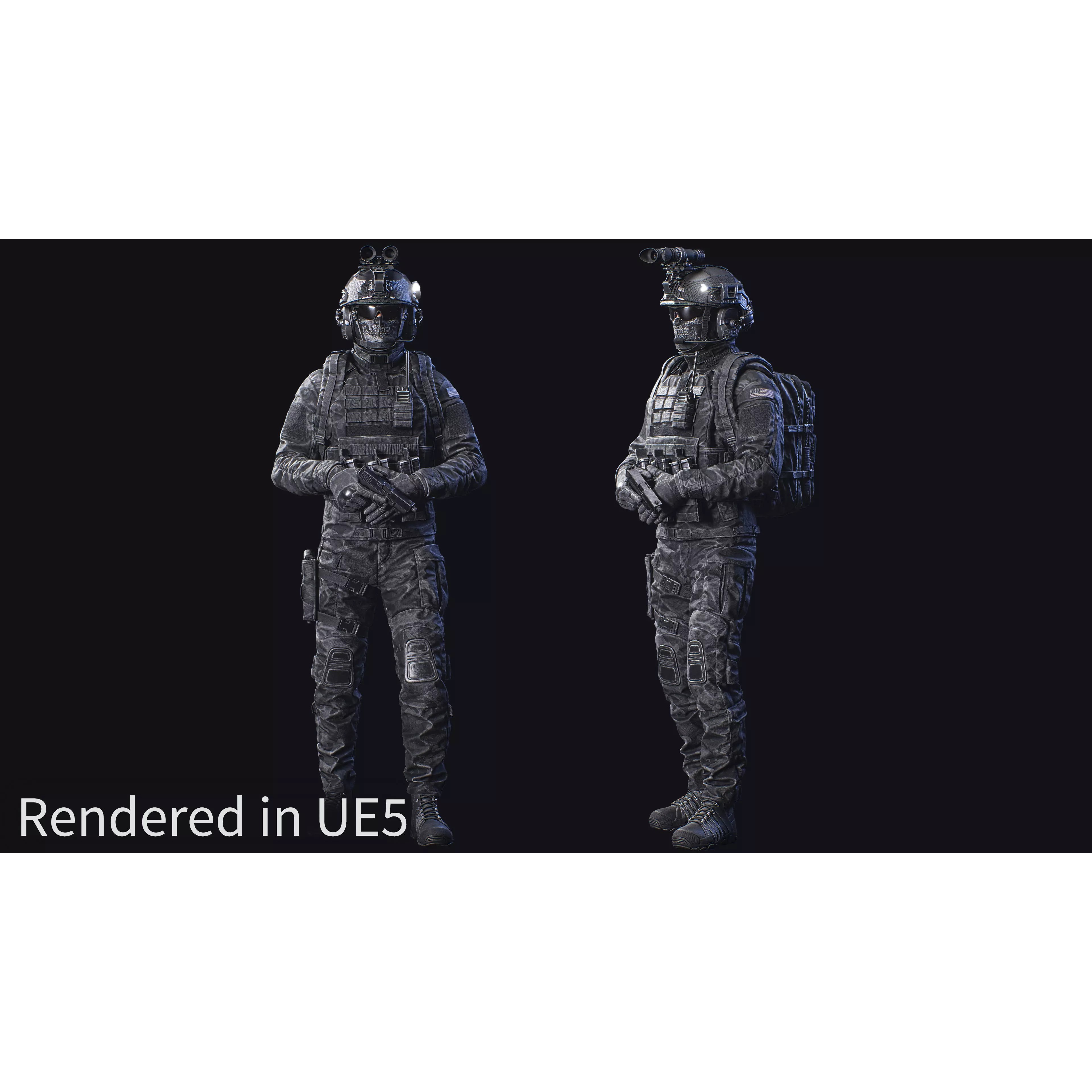Modular Tactical Soldier - Low-Poly Game-Ready 3D Model - View 5