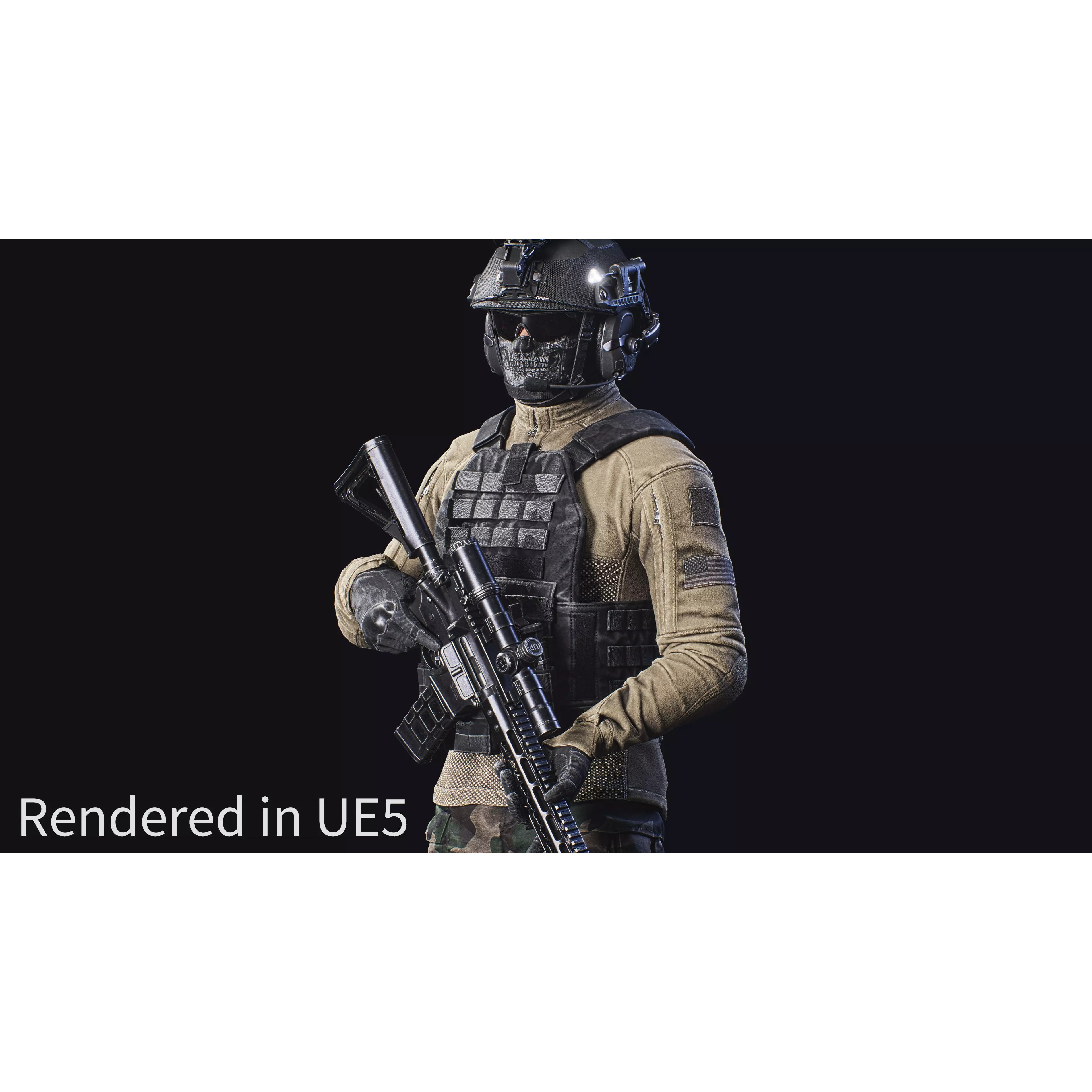 Modular Tactical Soldier - Low-Poly Game-Ready 3D Model - View 6