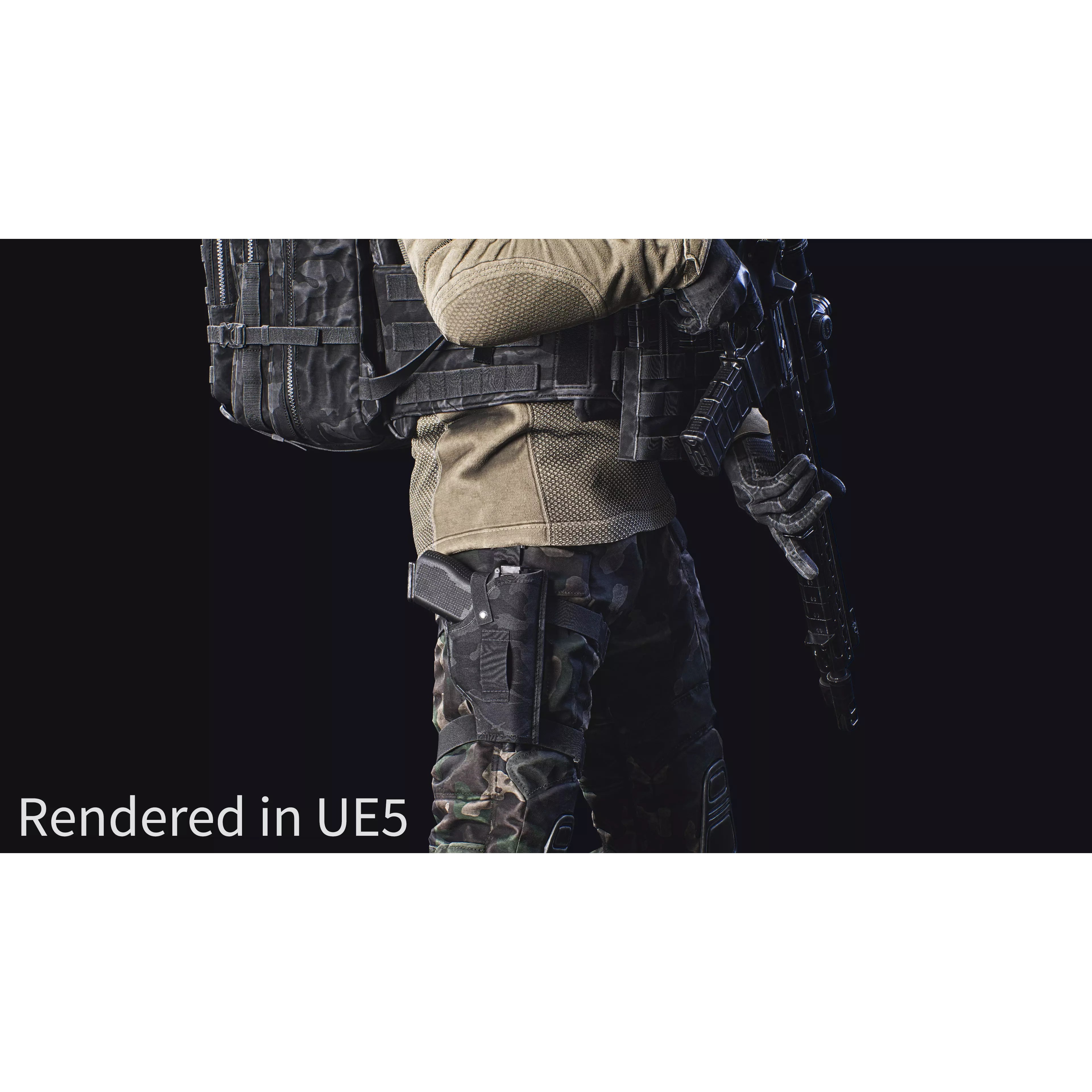 Modular Tactical Soldier - Low-Poly Game-Ready 3D Model - View 9