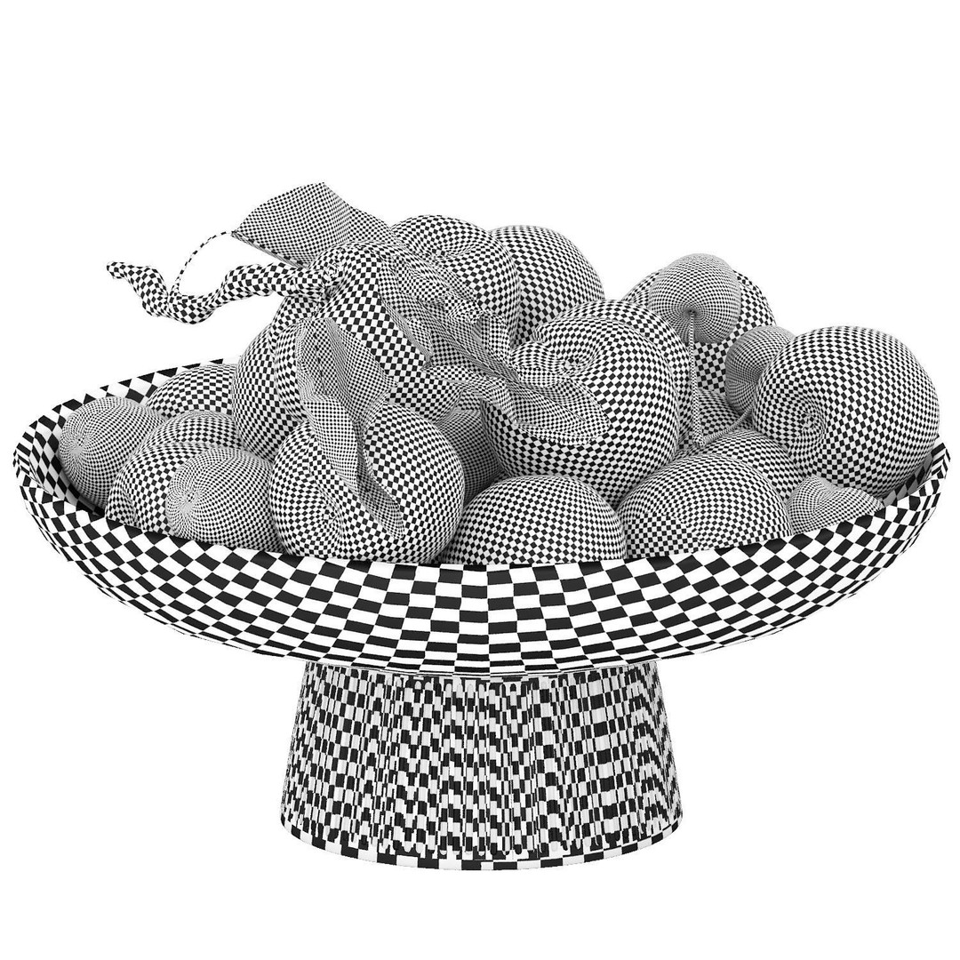 Bowl of Apricots and Cherries 3D Model – High Poly PBR Asset, FBX/OBJ