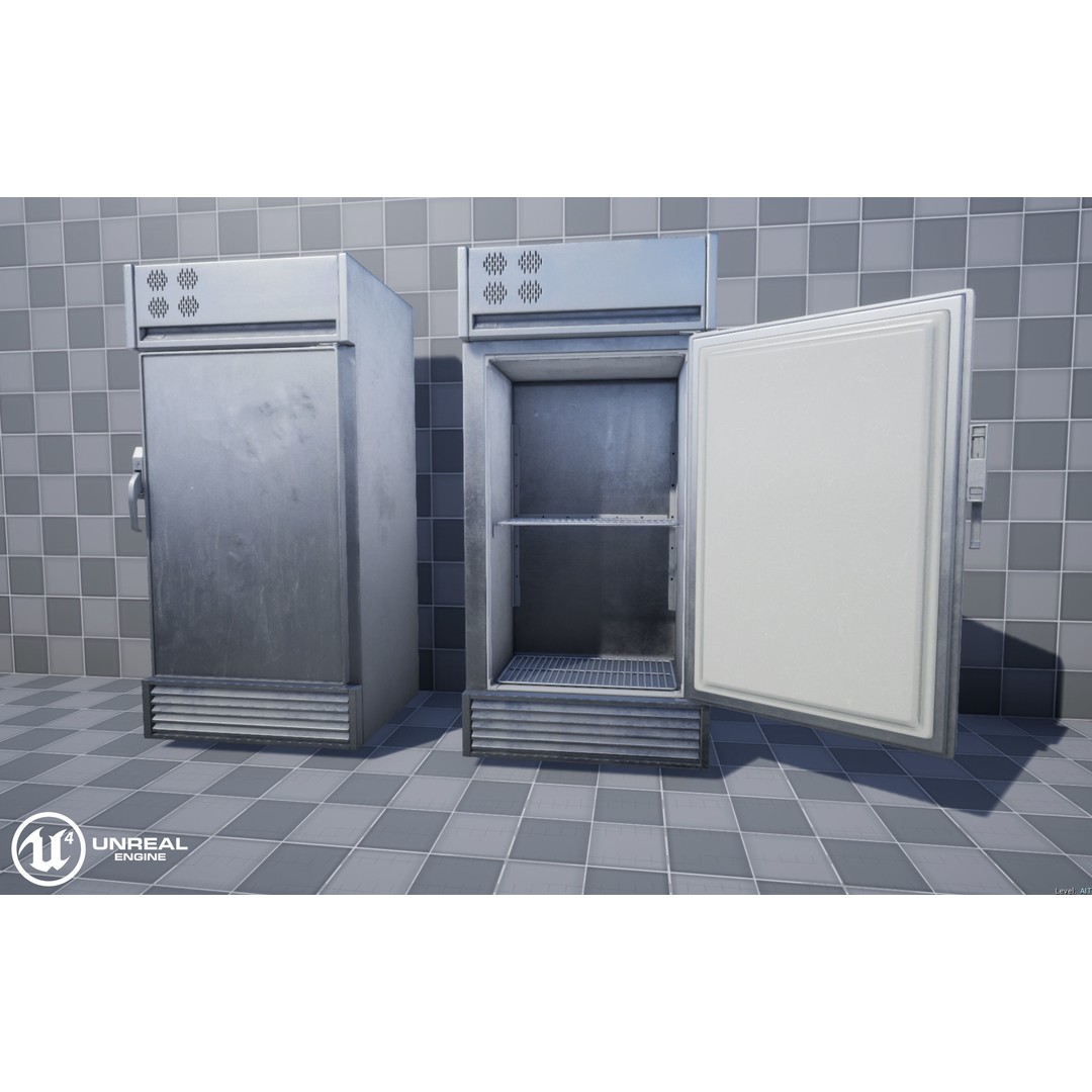 Refrigerator 3D Model – Low Poly Game Ready Asset, FBX, OBJ